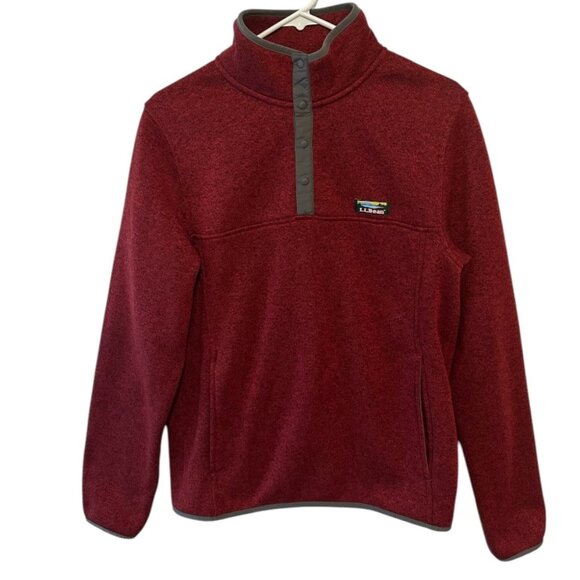 L.L. Bean Other - LL Bean Men's Red Button Up Sweater Fleece Small